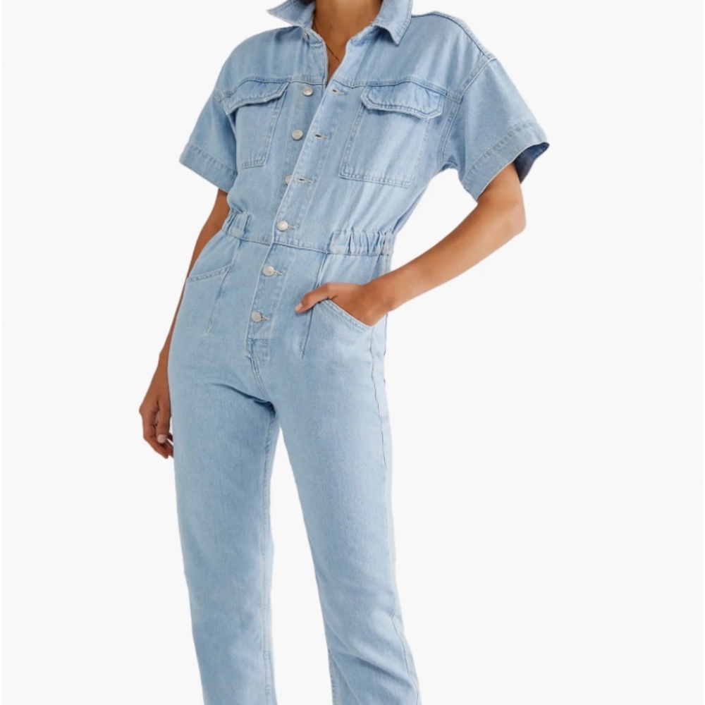 Free People Marci Denim Jumpsuit